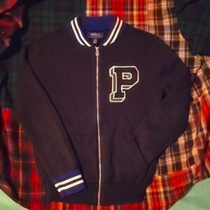 Boy's Polo Sweater Knit Varsity Jacket